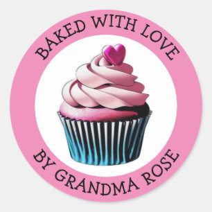 Baked with Love Cupcake   Personalised Food Labels