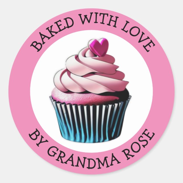 Baked with Love Cupcake | Personalised Food Labels (Front)