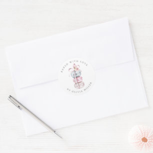 Baked With Love Elegant Pastel Macarons Pastry Classic Round Sticker
