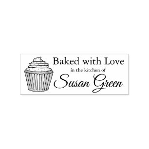 Baked with Love Frosted Cupcake Sprinkles Cake Rubber Stamp