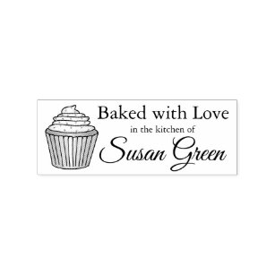 Baked with Love Frosted Cupcake Sprinkles Cake Rubber Stamp