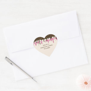 Baked with Love Frosting Sprinkles Baker Bakery Heart Sticker