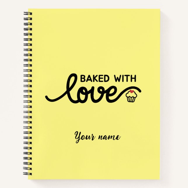 Baked with Love Funny Notebook (Front)