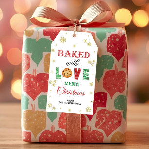 Baked with love gift tags, Christmas favour tags