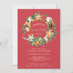 Baked with love Gingerbread Cookies exchange Invitation