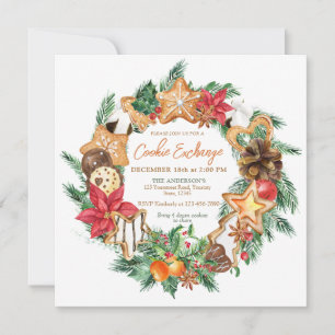 Baked with love Gingerbread Cookies exchange Invitation