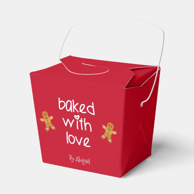 Baked with Love - Gingerbread Men - Christmas  Favour Box (Front Side)