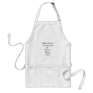 Baked with love home cookies add QR made with love Standard Apron