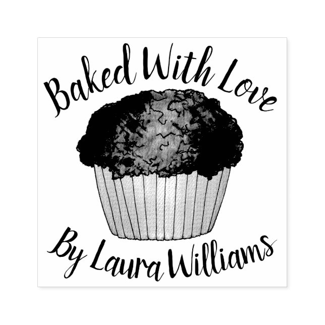 Baked With Love Homemade Muffins Baking Kitchen Rubber Stamp (Imprint)
