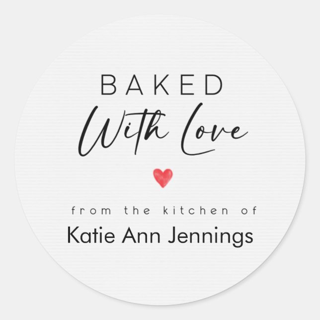 Baked With Love Label From the Kitchen Of Sticker (Front)