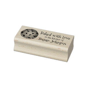 Baked with Love Personalised Chocolate Chip Bakery Rubber Stamp