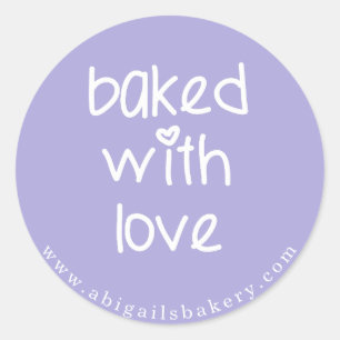 Baked with Love - Personalised Custom Colour Classic Round Sticker