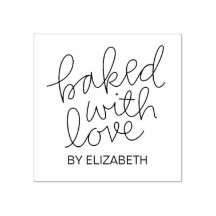 Baked With Love Personalised Rubber Stamp