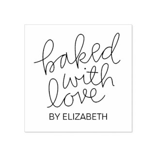 Baked With Love Personalised Rubber Stamp