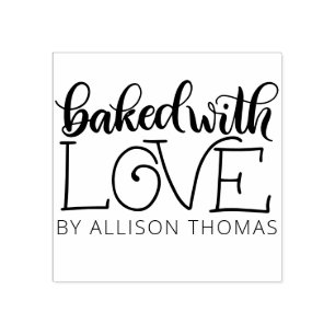 Baked with love - Personalised Rubber Stamp