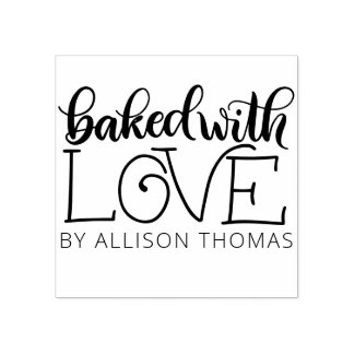 Baked with love - Personalised Rubber Stamp