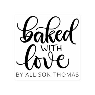 Baked with love - Personalised Rubber Stamp
