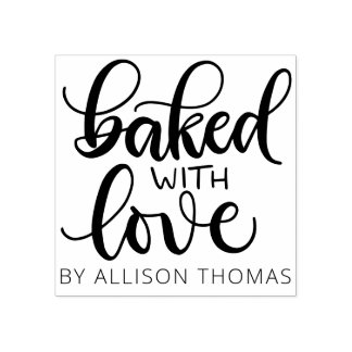 Baked with love - Personalised Rubber Stamp