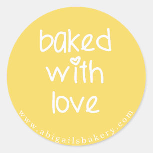 Baked with Love - Personalized Custom Color Classic Round Sticker
