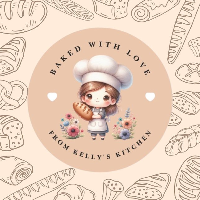 Baked With Love Small Business Bakery Sticker (Creator Uploaded)