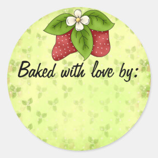 Baked with Love Strawberry Kitchen Label