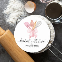 Baked with love watercolor personalised