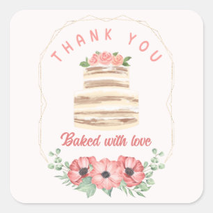 Baked with love Wedding Cake Sticker