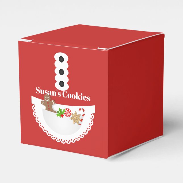 Baker Apron gingerbread Christmas cookie exchange Favour Box (Front Side)