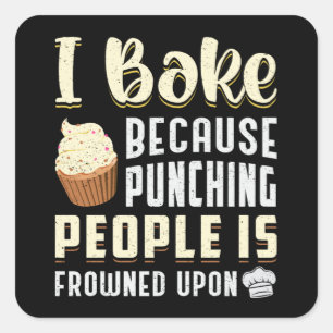 Baker Bakery Bake Cake Baking Bread Gift Idea Square Sticker