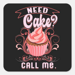 Baker Bakery Baking Bake Cake Bread Gift Idea Square Sticker