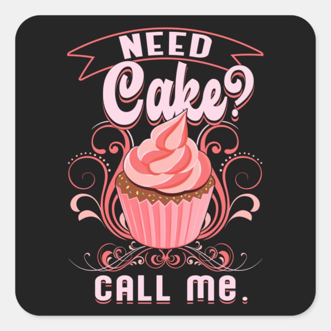 Baker Bakery Baking Bake Cake Bread Gift Idea Square Sticker (Front)
