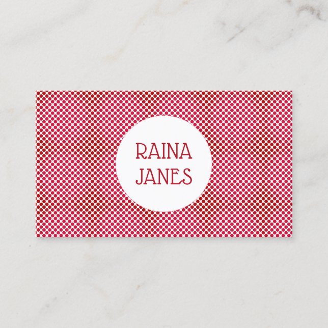 Baker Bakery Cookie Maker Red Polka Dots Business Card (Front)