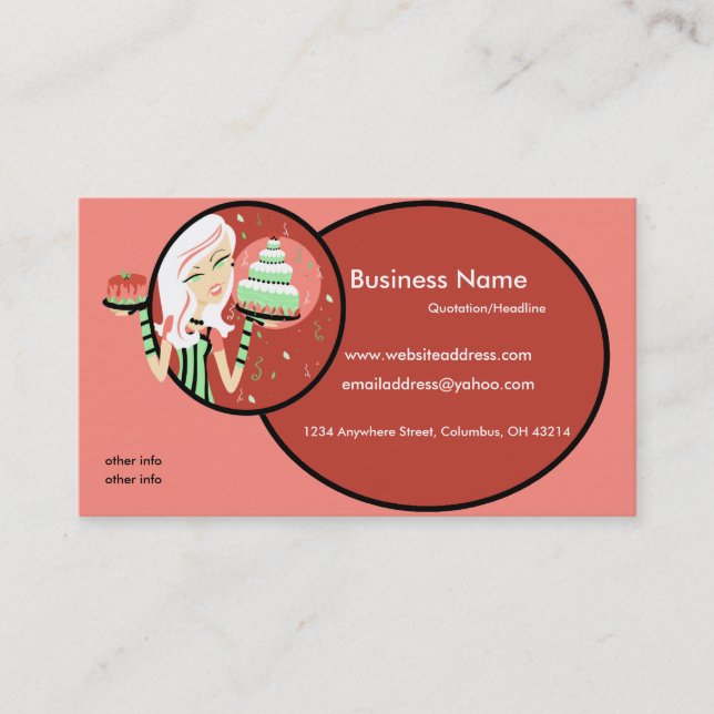Baker/Bakery/Pastry Chef 2 Business Cards (Front)