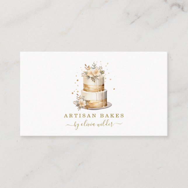 Baker Bakery Pastry Chef Cake  Business Card (Front)