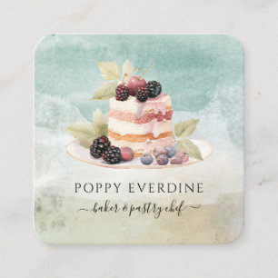 Baker Bakery Pastry Chef Catering Business Square Business Card