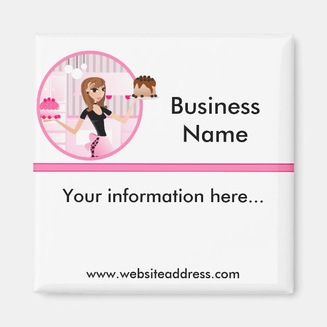 Baker/Bakery/Pastry Chef Frig Magnet Design 1 (Front)