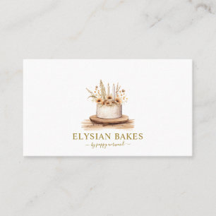 Baker Bakery Pastry Chef Gold Beige Cake Business Card