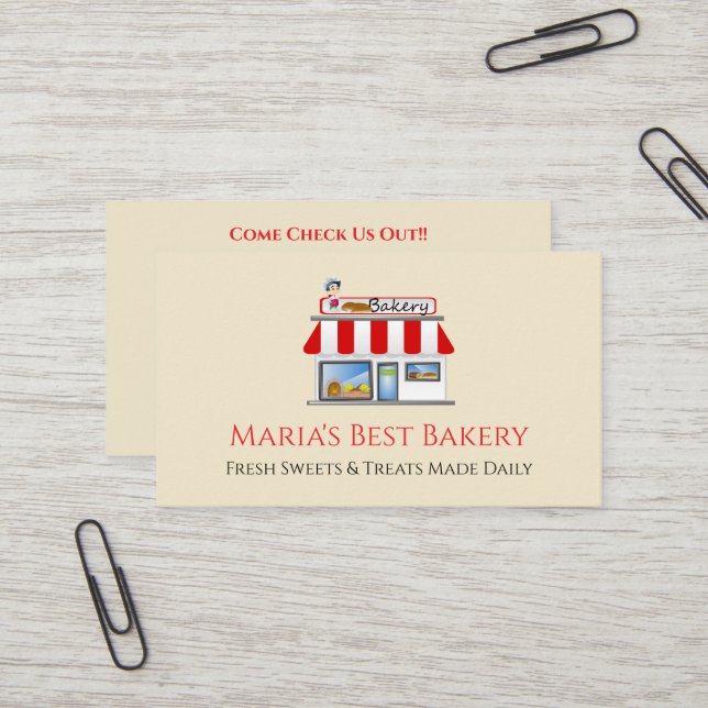Baker Bakery Store Cafe Business Card (Front/Back In Situ)