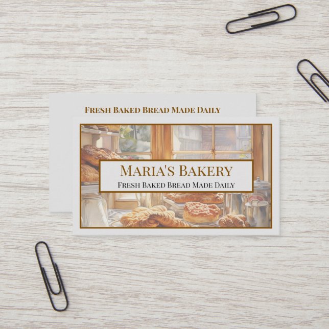 Baker Bakery Store Cafe Business Card (Front/Back In Situ)