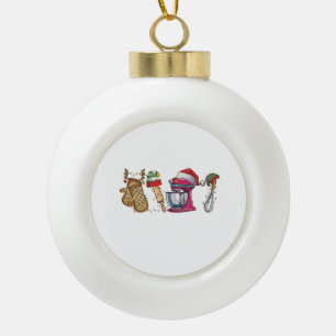 Baker Baking Bake Bakery Kitchen Worke Ceramic Ball Christmas Ornament