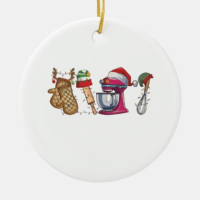 Baker Baking Bake Bakery Kitchen Worke Ceramic Ornament (Front)