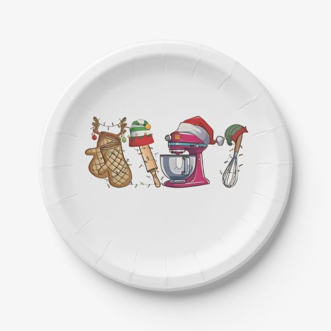 Baker Baking Bake Bakery Kitchen Worke Paper Plate (Front)