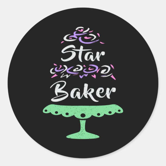 Baker Baking Bakery Cake Bread Bake Gift Idea Classic Round Sticker (Front)