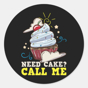 Baker Baking Cake Cupcake Gift Classic Round Sticker