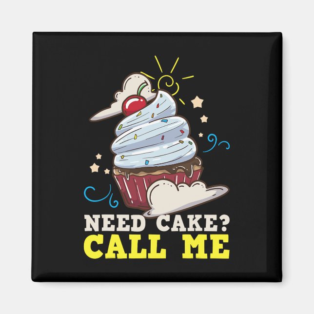 Baker Baking Cake Cupcake Gift  Magnet (Front)