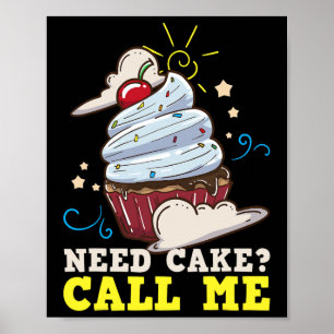 Baker Baking Cake Cupcake Gift Poster