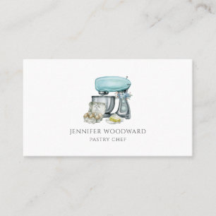 Baker Baking Watercolor Pastry Chef  Business Card