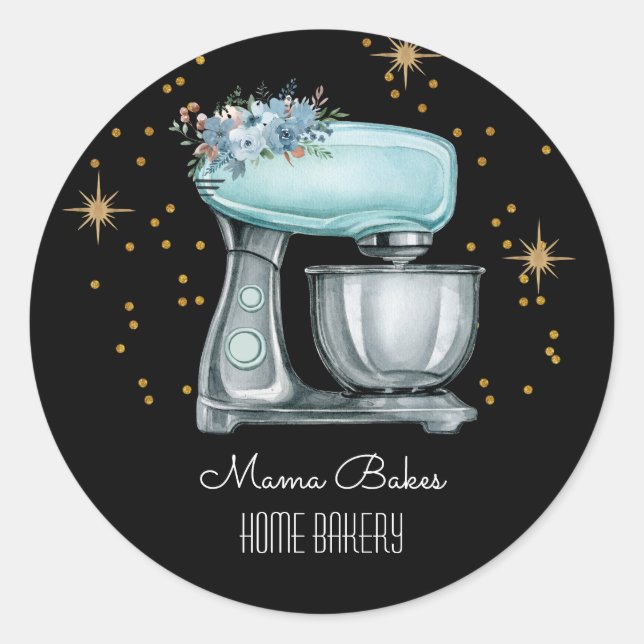 Baker Baking Watercolor Pastry Chef  Classic Round Sticker (Front)