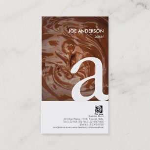Baker Bold Monogram Chocolate Texture BusinessCard Business Card