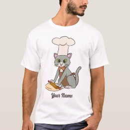 Baker Cat - Grey Tom Pastry Chef Cat Lover T-Shirt